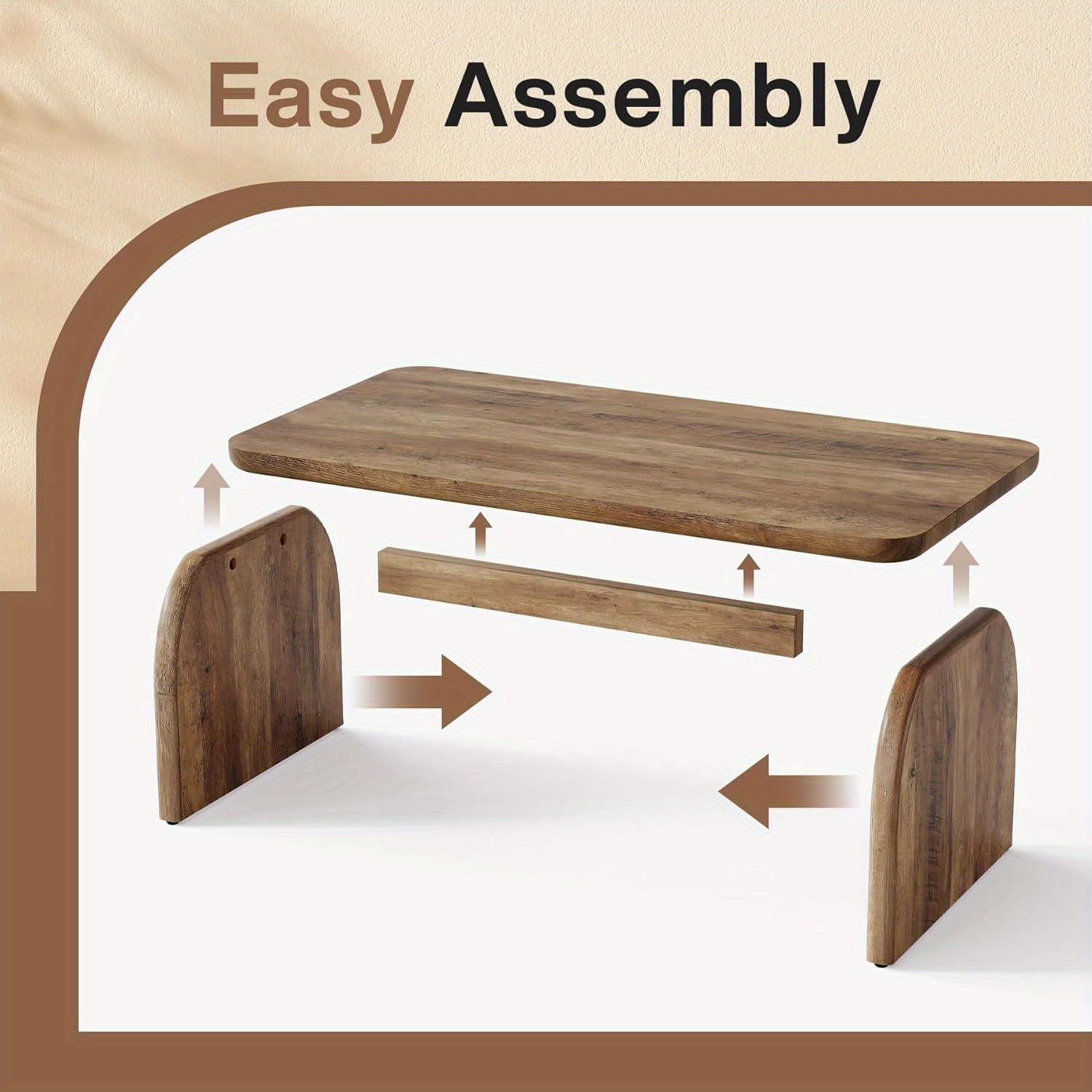 47-inch Farmhouse Coffee Table in Engineered Wood