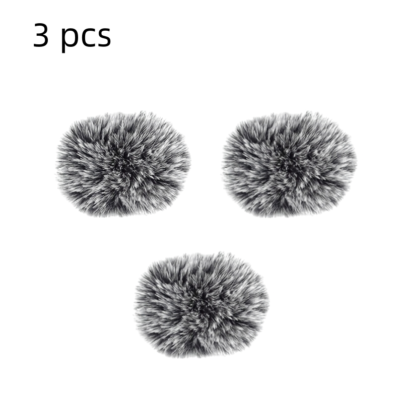 TEMU 3pcs, Wireless Lavalier Microphone Plush Windproof Cover, Effectively Reduces Wind Noise And Blocks Explosive Sounds, Professional Recording