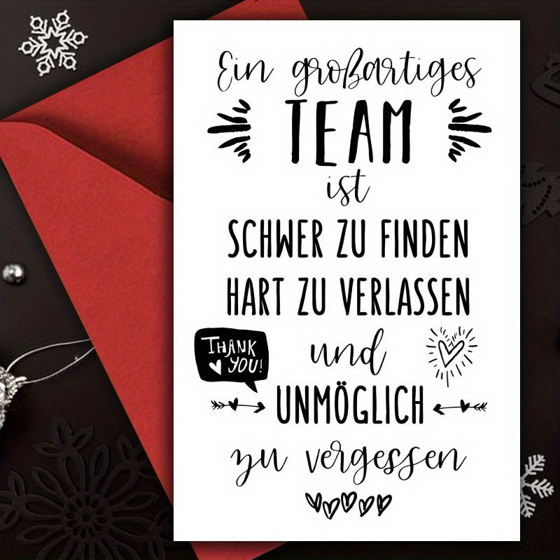 Image of 1pc Humorous German Farewell Card, Suitable For Expressing Gratitude On Any Occasion, Perfect Gift For , , Or Colleagues, With Red Envelope