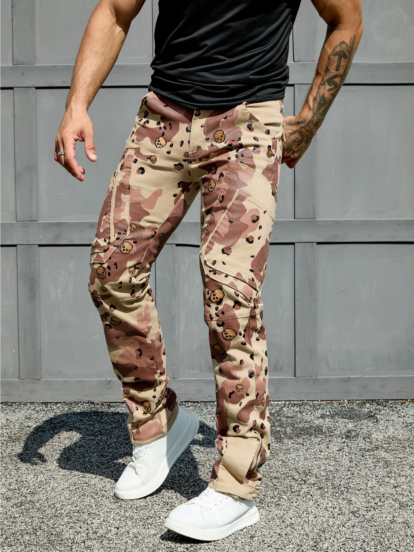 ZIPPER SAGGING PANTS CAMOUFLAGE