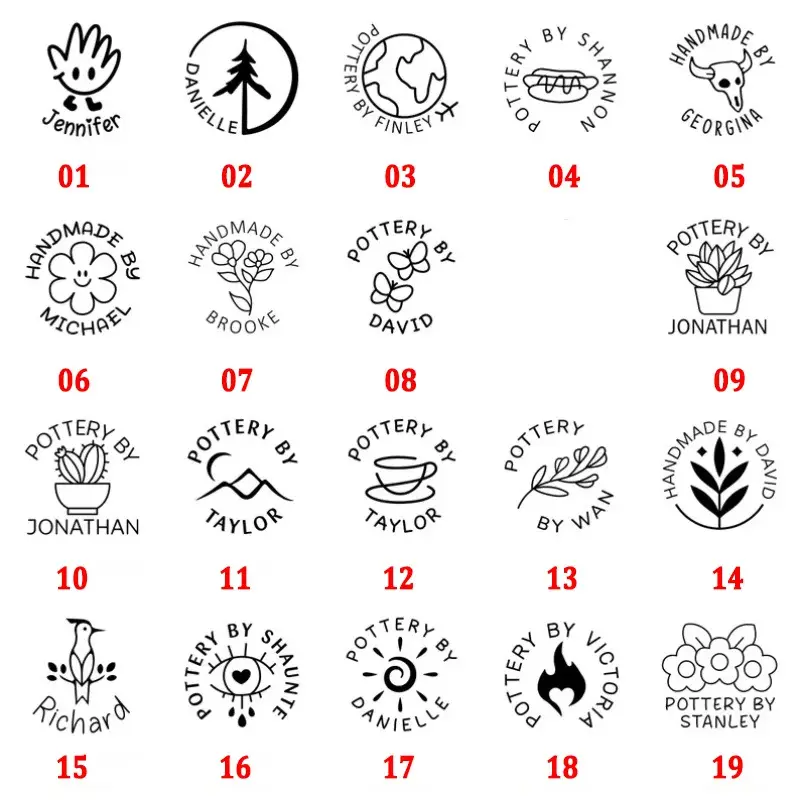 diy custe bild porzellan stempel 25mm ton/