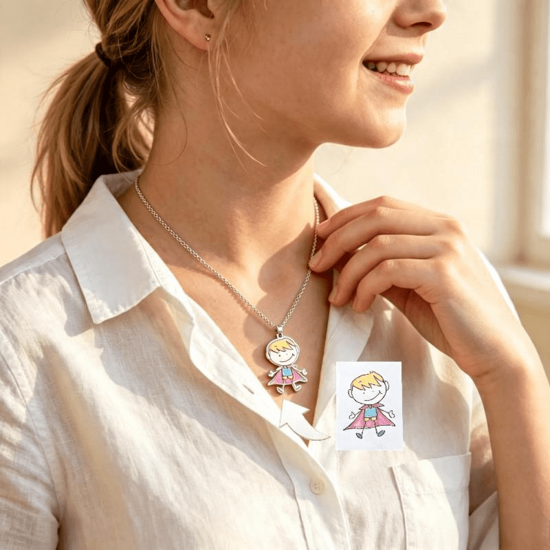 Personalized Bohemian Style Colorful Painting Pendant Necklace