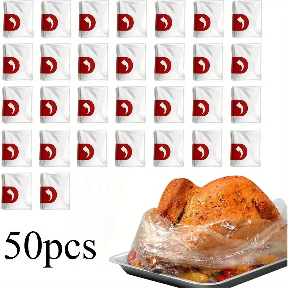 50 Oven Baking Bags, 9.84 X 14.96inch Multi-functional Roast Turkey Fish Cooking Bags