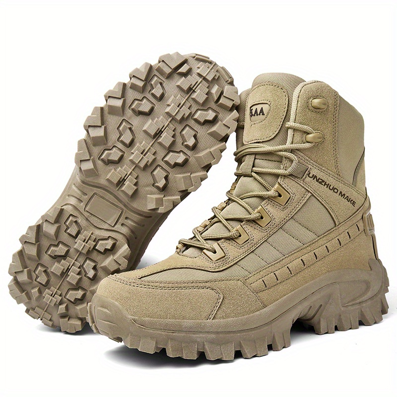TEMU Men's Lightweight Durable High-top Hiking & Tactical Boots - Multi- Boots For Outdoor Jungle Hiking & Use. Slip-resistant And Long-lasting, 're
