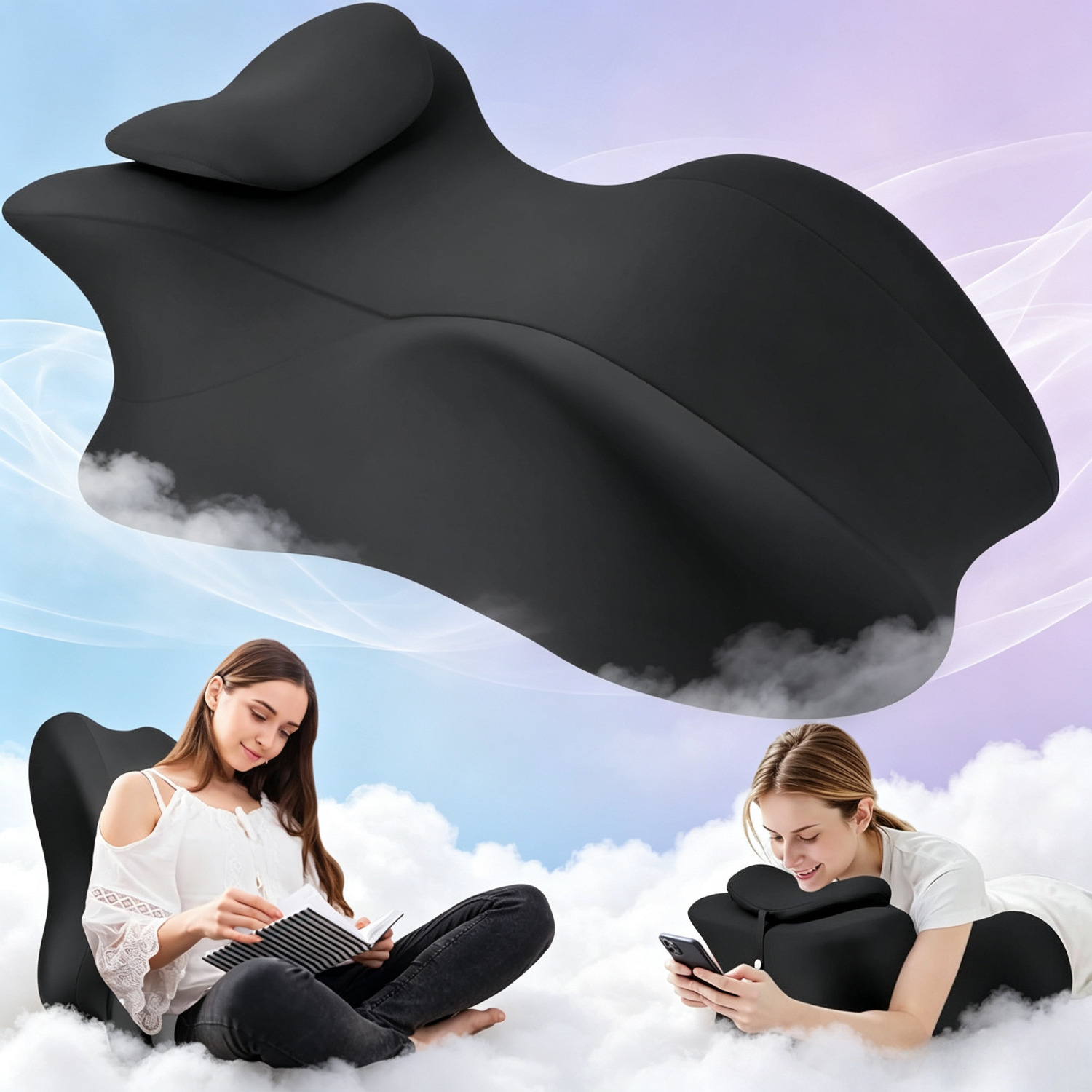 Ergonomic Wedge Pillow For Adults - Prone Pillow For Bed Sleeping, Reading, Ergonomic Cushion For Back Support, Sitting Up, With Removable Cover