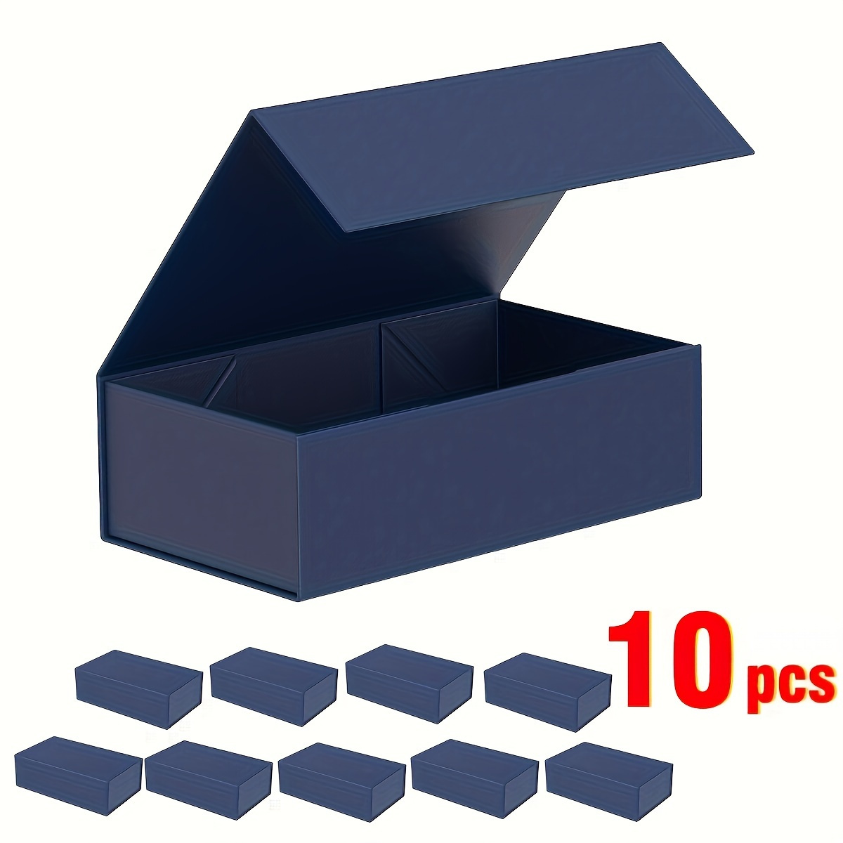 TEMU Cadeau pour Elle/Lui Lot de 10 Boîtes Cadeaux Pliables Bleues avec Couvercles Magnétiques et - 25,02x15,11x8,0cm - Convient pour Noël, la