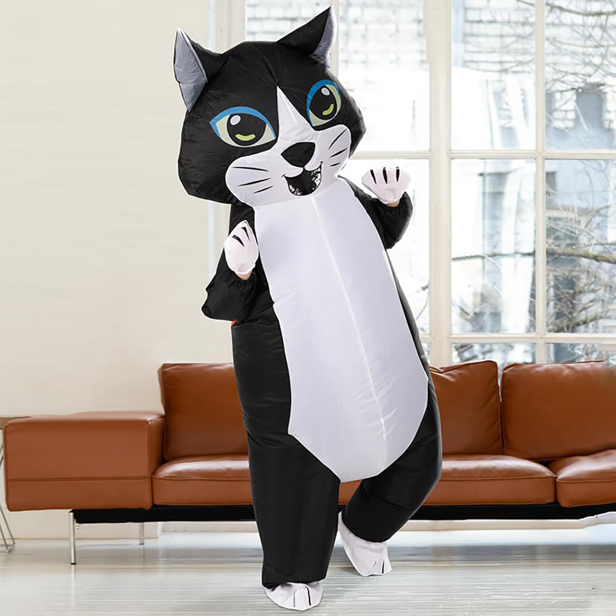 inflatable cat costume adults black white balloon onesie Temu
