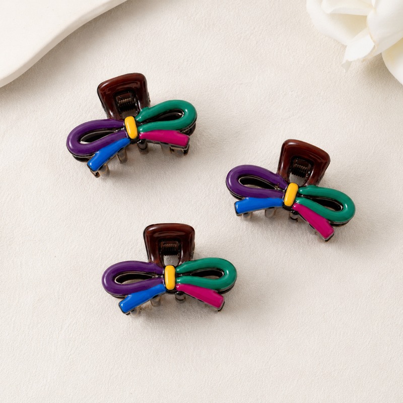 TEMU Lot de 3 mini pinces à cheveux style nœud dopamine, pince pour frange latérale, épingle à cheveux pour femme aux cheveux fins