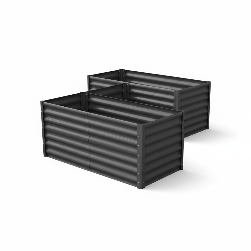 1 Set Olive Green/ Off-white/ Black Rectangular Garden Raised Bed, 6ft X 3ft X 1ft, Sturdy Outdoor Planter For Home Gardening Flowers Vegetables Growing