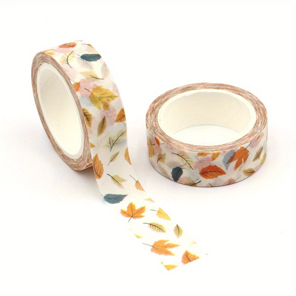 Image of 1pc Of Autumn Colored And Paper Tape Stationery Office Supplies Tape Stickers, Suitable For Scrapbooks, Crafts, Gift Packaging, Supplies
