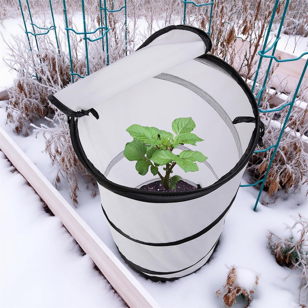TEMU Pop-Up -Pflanzenabdeckung, 20 x 12 Zoll Rundes Gartenpflanzen-Schutzzelt, Faltbarer Warmes Pflanzenschutzgehäuse für Schnee- Frostschutz Innen &