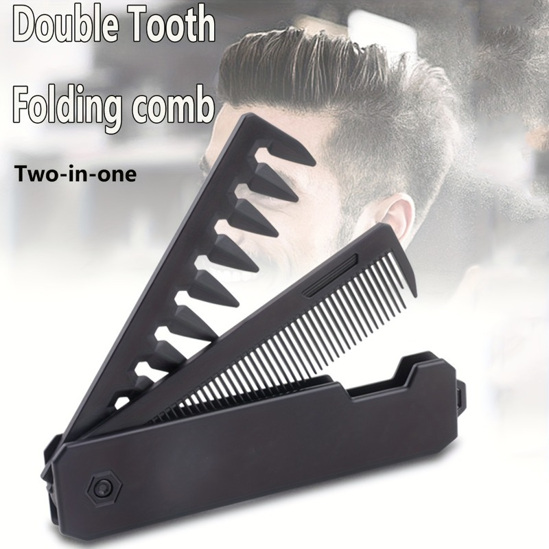 

Unisex 2-in-1 Folding Comb - Double Toothed Design, Suitable For Normal Hair, Abs Plastic Handles And Plastic , Portable, Suitable For Travel And Home Use - Wet And Dry Hair, Beard And Bangs Comb