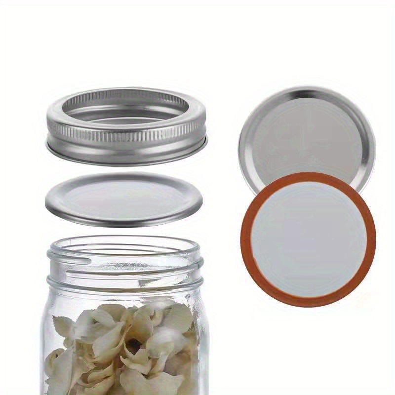 stainless steel mason jar lid 70mm wide mouth 86mm round fit for kitchen dining use split lid details 2