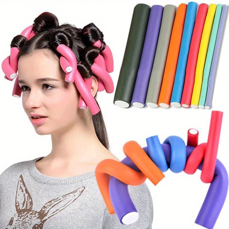 sponge hair curlers rollers foam heatless curling rod soft Temu