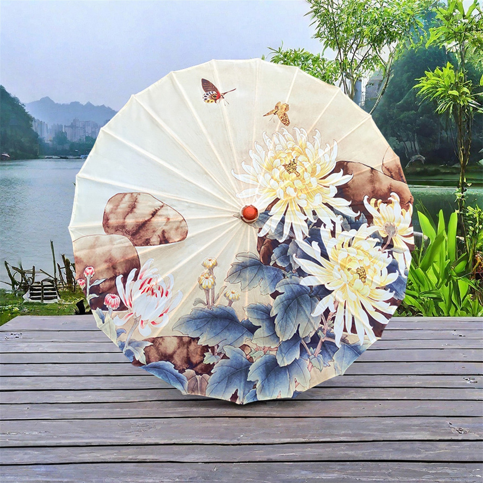 best side mount patio umbrella Modern White Outdoor Patio Tilt Umbrella