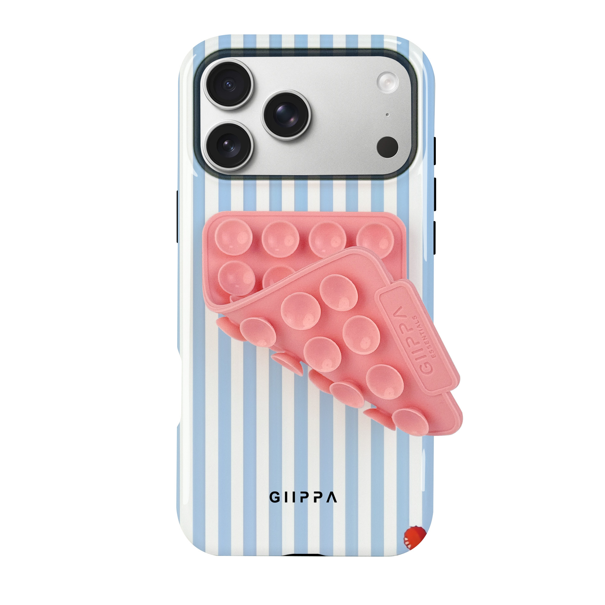 TEMU Phone Case - Glossy 2-in-1 Film Case And Pink Suction Cup Set/tough Dual Layer/superior Protection/durable/phone Case For Iphone 17/16/15/14/13