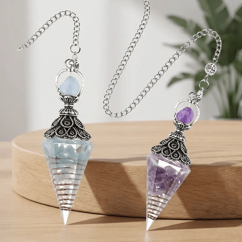 TEMU 2pcs Hailanbao Crystal Pendulum Set Tool, Crystal Is A Rare And Multi-, , Peace And , Yoga Meditation Gift