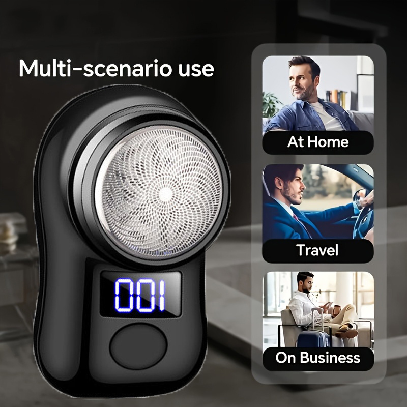 USB Rechargeable Men's Shaver with LED Display - Fast Charging, 100% High Quality, 30-Min Runtime, Compact Travel Design for Home & Office - Ideal Gift for Dad, Boyfriend, Brother