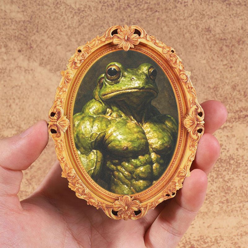 TEMU Plat 2D, Impression Plate 2D, 1 pièce d'œuvre d'art miniature en bois de ovale de style vintage, d'art , Peinture décorative , Cadeau créatif.