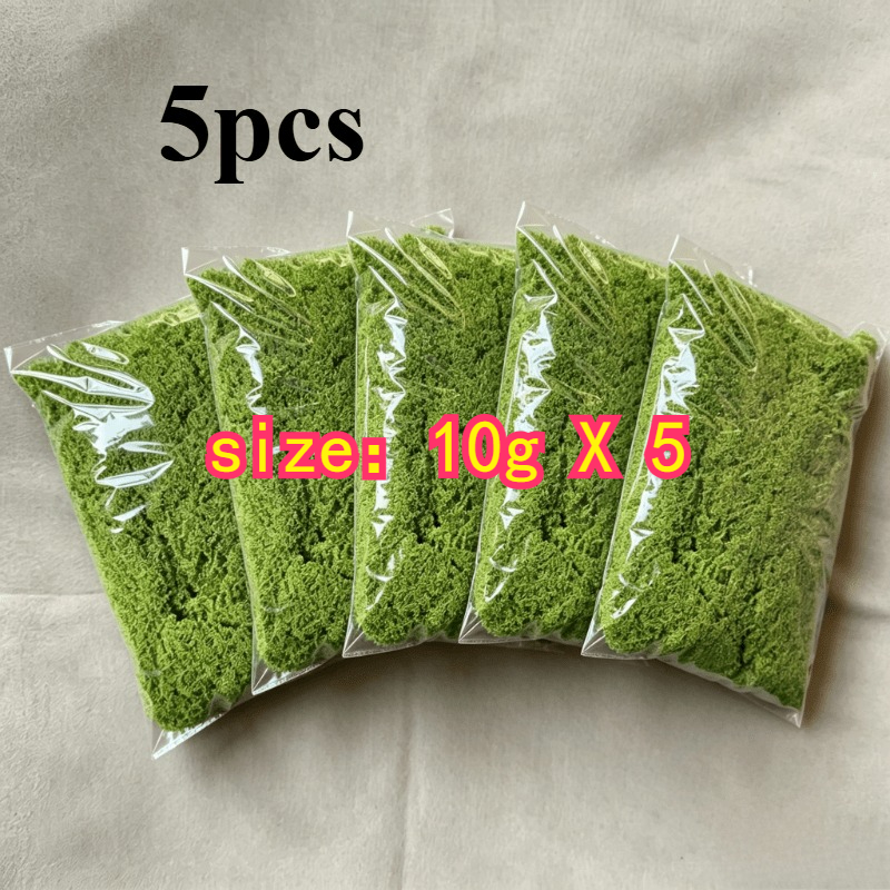TEMU Lot de 5 mousses artificielles - Plastique durable pour décoration intérieure/extérieure, convient pour récipients en verre, pots de fleurs et