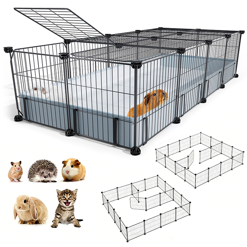 TEMU Extra-large Capacity Pet Fence, 20pcs With Mat, Fence Assembly Cage, Chew-resistant And Wear-resistant Material, Extra-large , Multifunctional