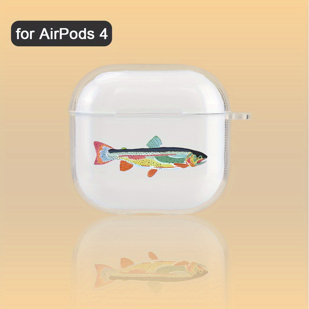 TEMU A Stylish And Popular Transparent Earphone Case With Pattern, Compatible With Airpods 4, Airpods 3, , Airpods Pro 2, And Airpods Pro. It's For ,