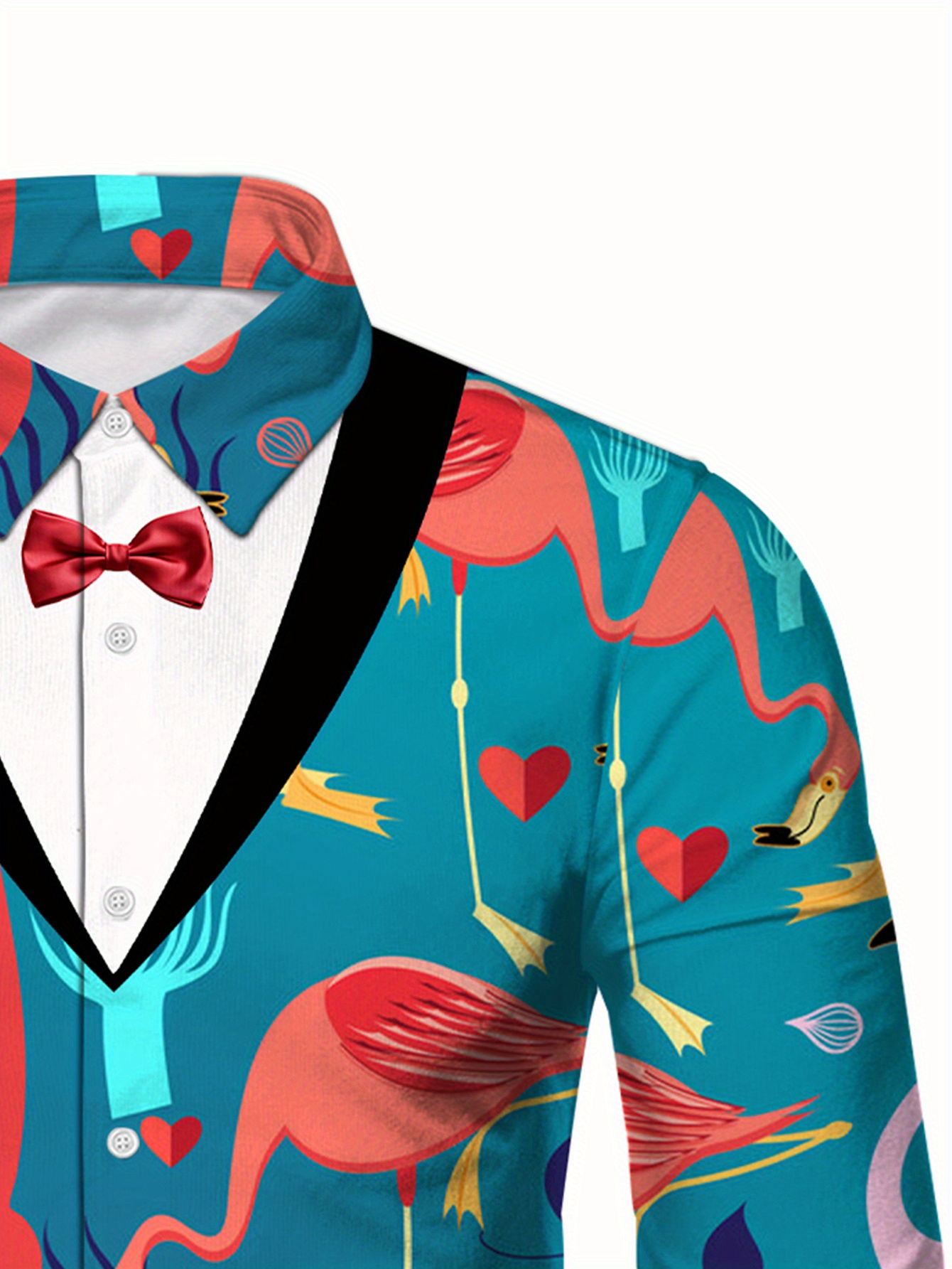 camisa larga estampado tropical flamenco hombre - Temu Ecuador, image size:800x1066