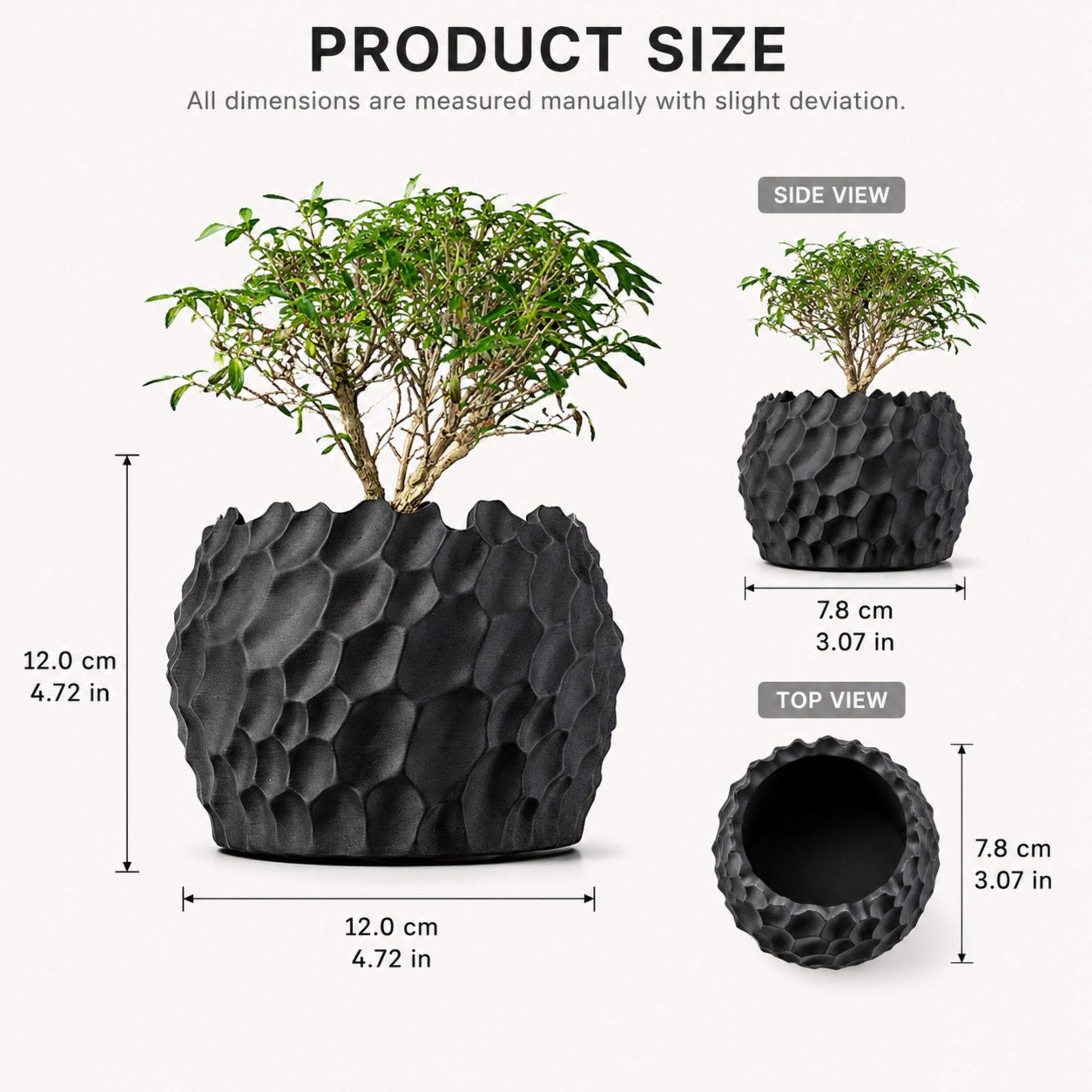 TEMU Vaso per piante con texture roccia stampata in 3D, fioriera pietra, decorazione da scrivania per ufficio , scaffale, di lavoro, regalo unico per