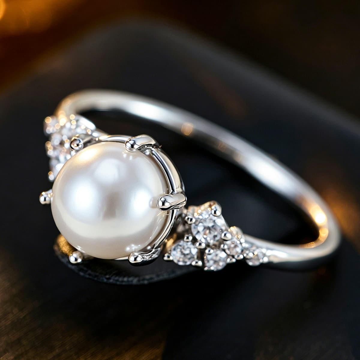 French Star Cluster Zirconia Thin Ring, Unisex