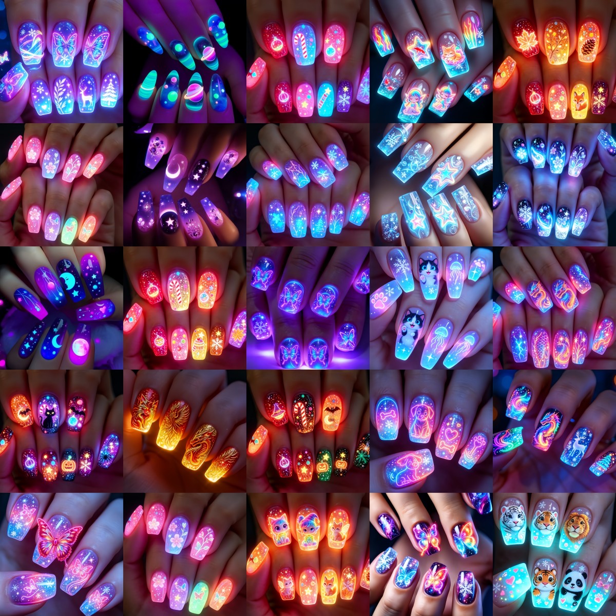 TEMU 96pcs -on Nails, Random Mixed Style, Reusable Daily Wear Press-on Nails For Women, Detachable Fake Nails, Press-on Nails, Autumn Winter Nail Art