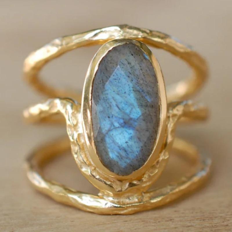 Women's Retro Minimalist Irregular Shape Ring, Luxurious Aesthetic