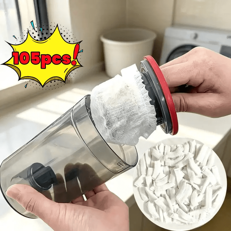 TEMU 105pcs Pack Disposable Vacuum Cleaner Filter Covers With Elastic Filter Cartridge Protectors & Dust Bags Suitable For Most Household/office