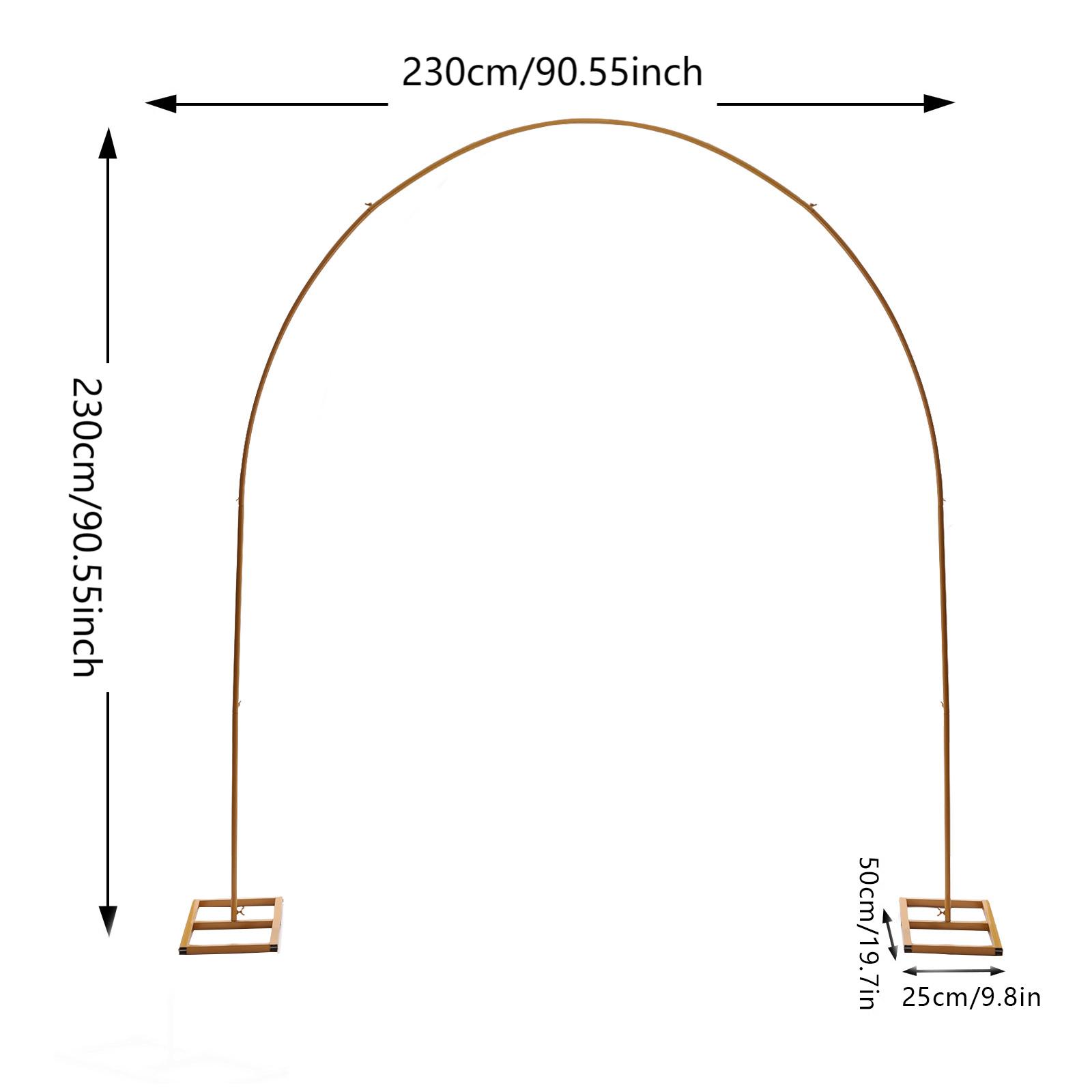SENDERPICK Zlati podstavek za poročni lok 230*230 cm/9*9 palcev, dekorativno stojalo za rože/balone, železno stojalo za vrt/teraso/zabavo,