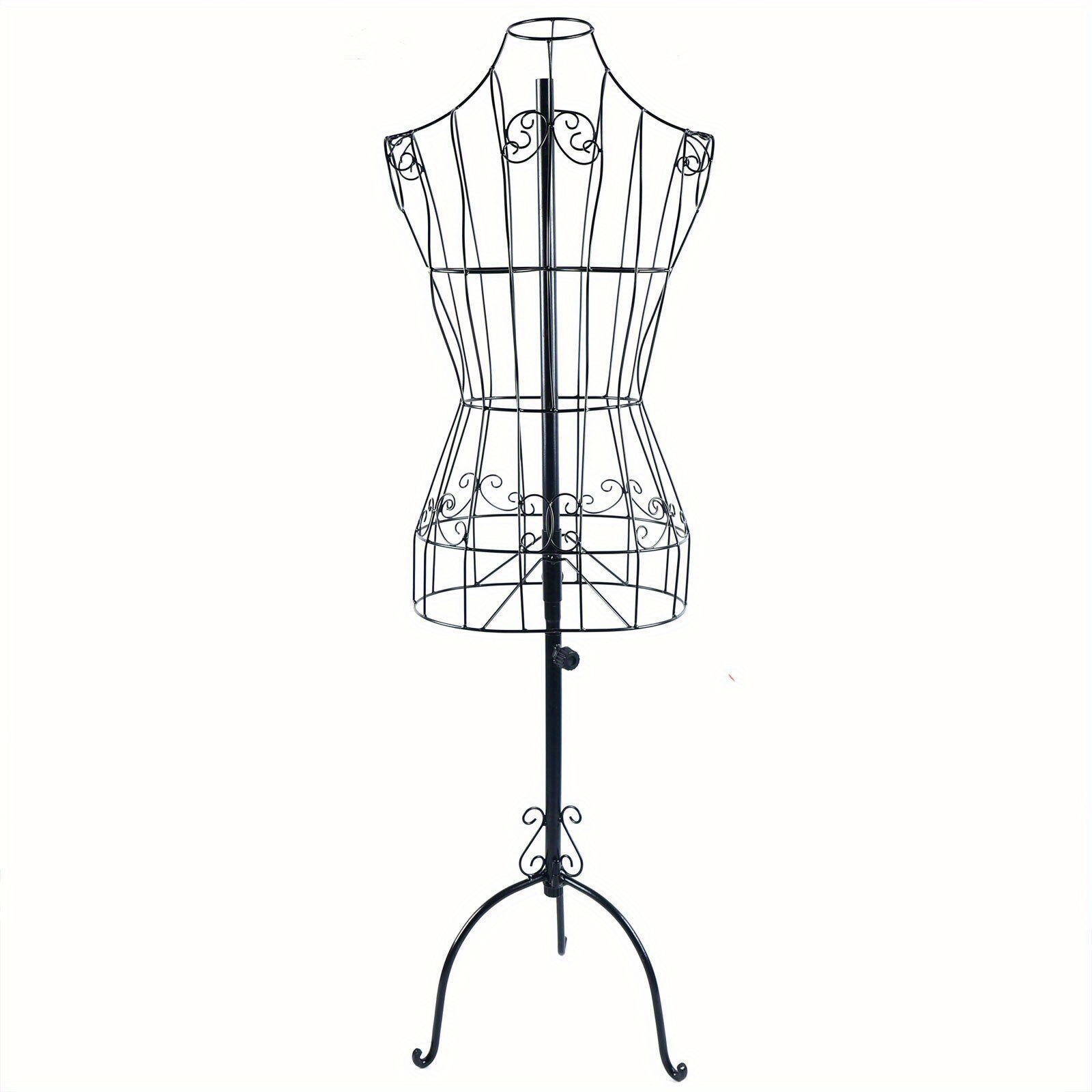 TEMU Mannequin de modélisme avec support, modèle mi-long, de robe de mannequin, noir, convient aux boutiques/magasins de vêtements/vitrines/centres