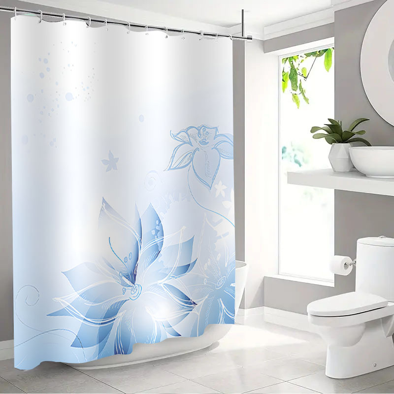 TEMU Jit1pc Premium Basic Design 2d Curtain, Luxurious Stylish Bathroom Curtain, Shower Curtain For Home Decor, Partition Bathroom Additions