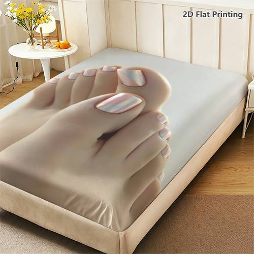 only iridescent pearl pink toe nail art fitted sheet only pillowcases not included elegant nail design theme bedding soft breathable