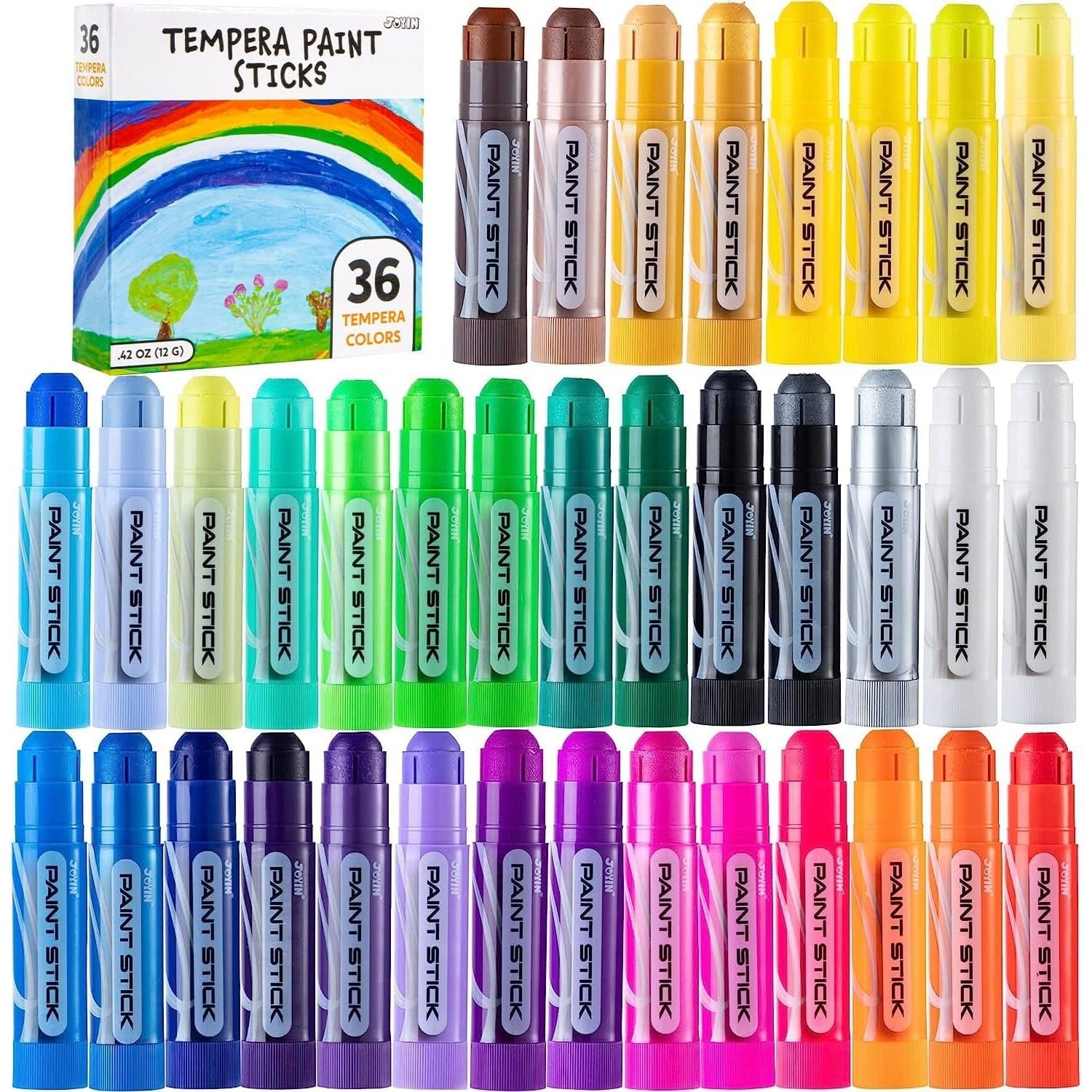 TEMU SYNCFUN 36 Colori di Tempera Lavabili, Materiale , Colori per Bambini, Asciugatura Senza Disordine, Progetti Artistici, Regali per Bambini e ,