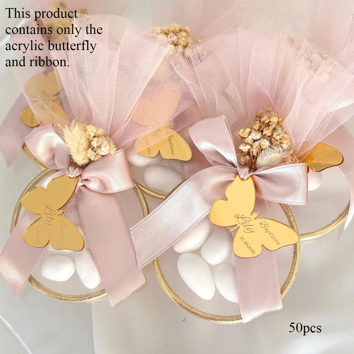 TEMU Etichette personalizzate in acrilico con specchio argentato | Etichette con personalizzato per matrimonio, baby shower, regali
