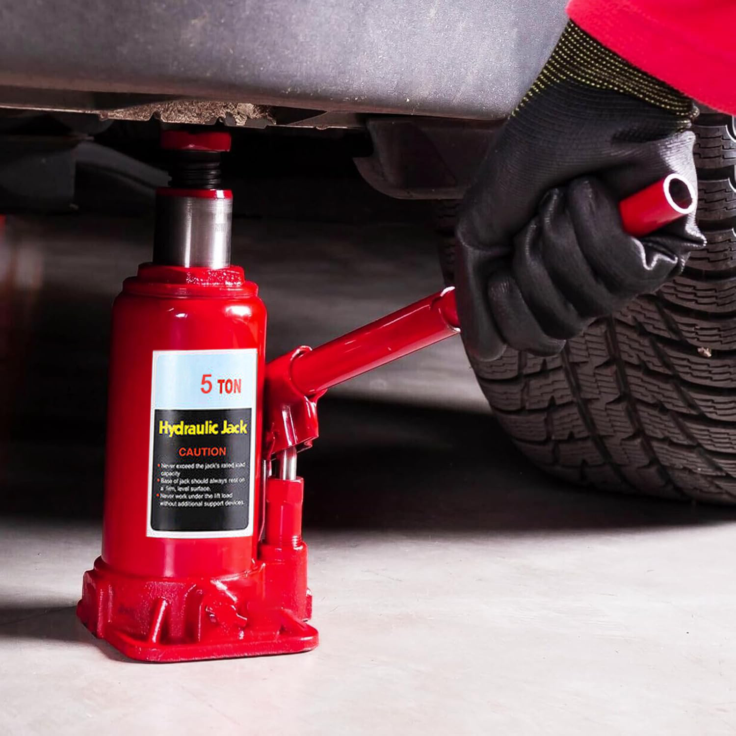 Image of Hydraulic Trolley Jack 5t Hydraulic Jack Bottle Jack Lifting Professional Trolley Jack Hydraulic Compact Trolley Jack For Car, Truck, Rv, Pickup Truck, Auto Repair Red
