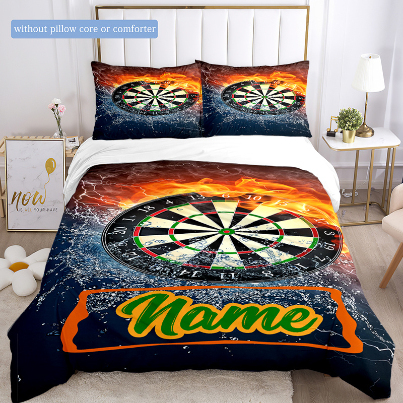 

1 Set Personalized Dart Board Duvet - 3d , , Tear-, , - 2 Pillowcases, Bedding Set, Washable