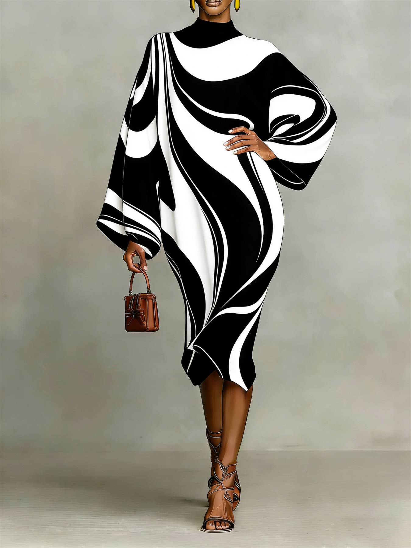 black white dress sold on Temu United States