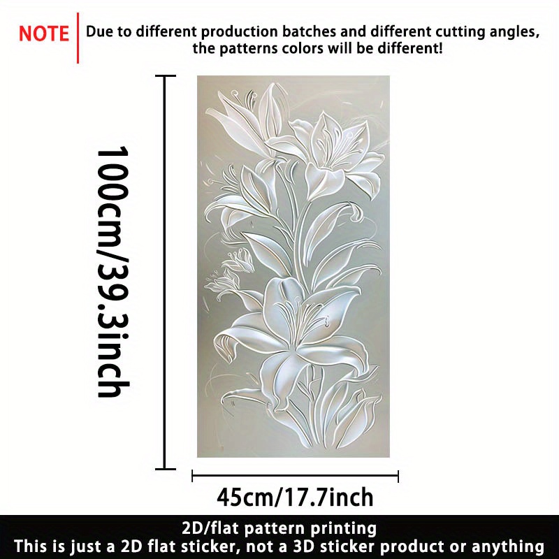 TEMU 1pezzo Elegante Design PVC Film Per Finestre, 17.71x39.37in (45x100cm) - Adesivo Rimovibile Statico Per Casa, Cucina, Camera Da Letto, Balcone E