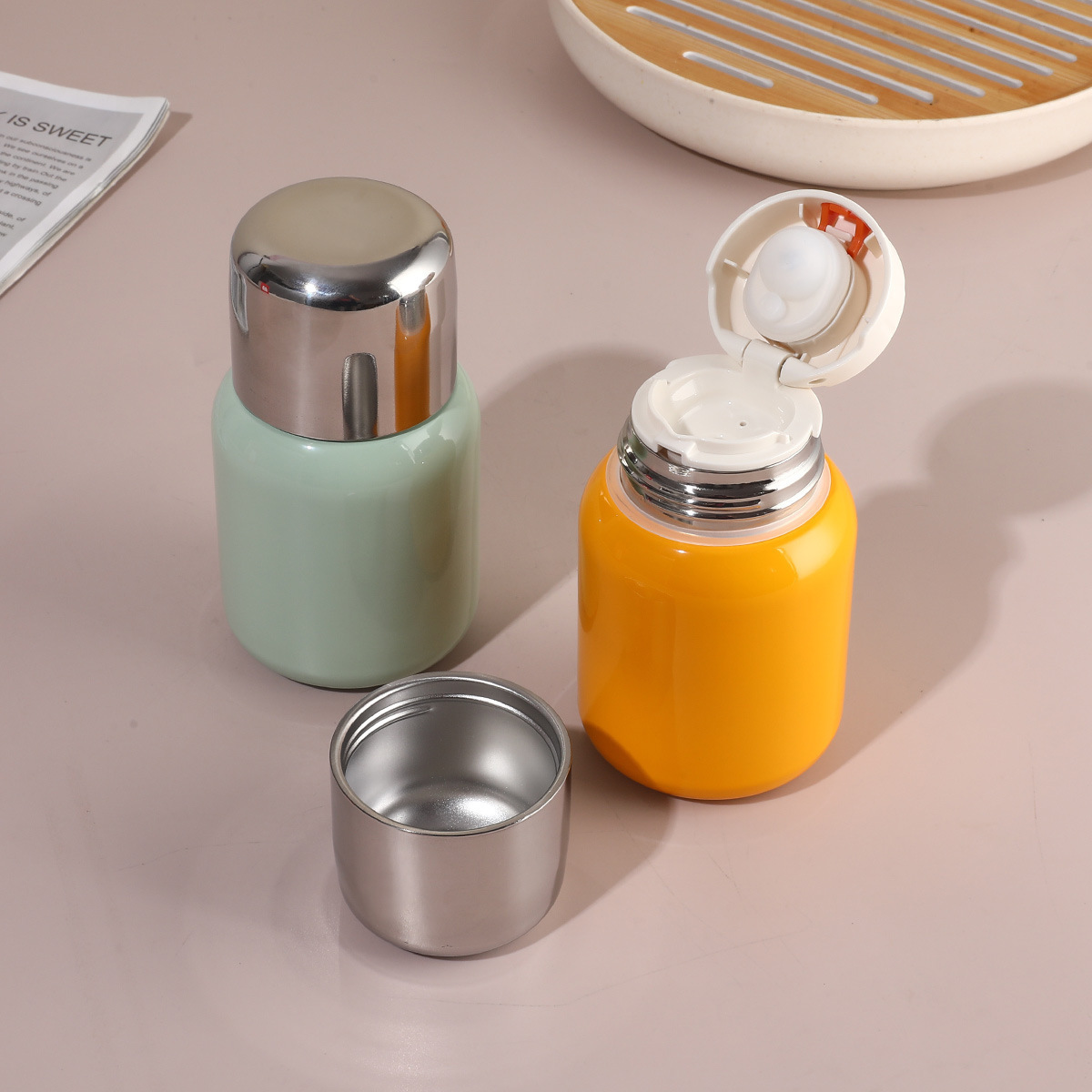 Taza Térmica De Acero Inoxidable Mini - Para Café O Bebidas Frías/calientes, 300 Ml, Multicolor