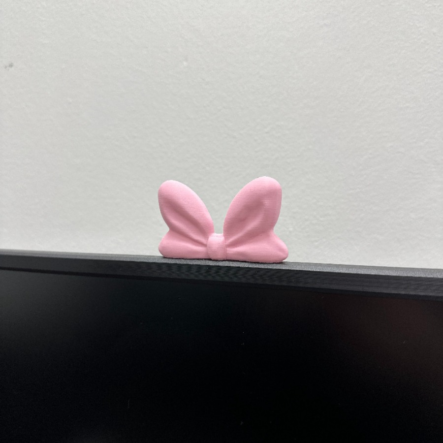 TEMU 1pc 1pcs 3d Printed Red Bow Statue - Kawaii Suitable For Bow Enthusiasts, Plastic Bow Decoration For / Table & Desk Decor, Cute Bow Accent Gift
