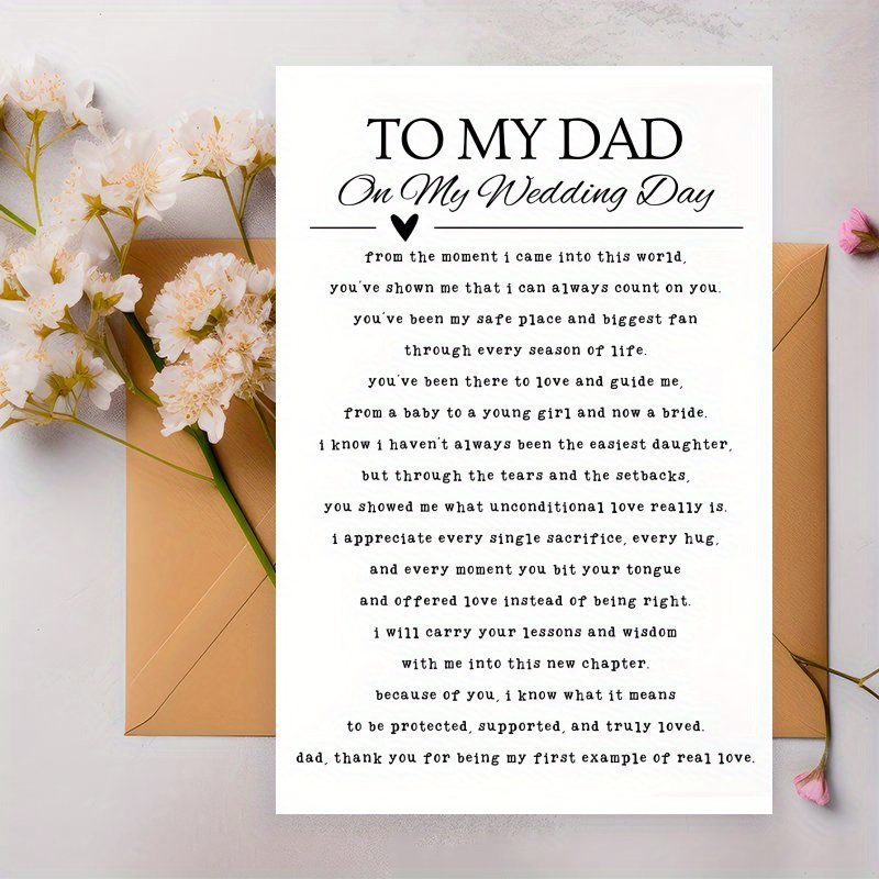 TEMU 2pcs Set (1 Greeting Card + 1 Envelope) Humorous Wedding Greeting Card, For Dad - "will You Down ?" Fun Father's Day Wedding Gift With Message,