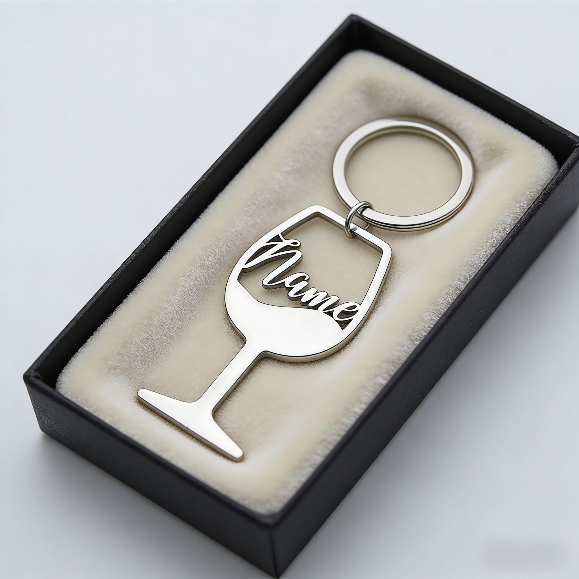 Personalized Keychain With Custom Wine - Stainless Steel Keyring For Enthusiasts Of Wine