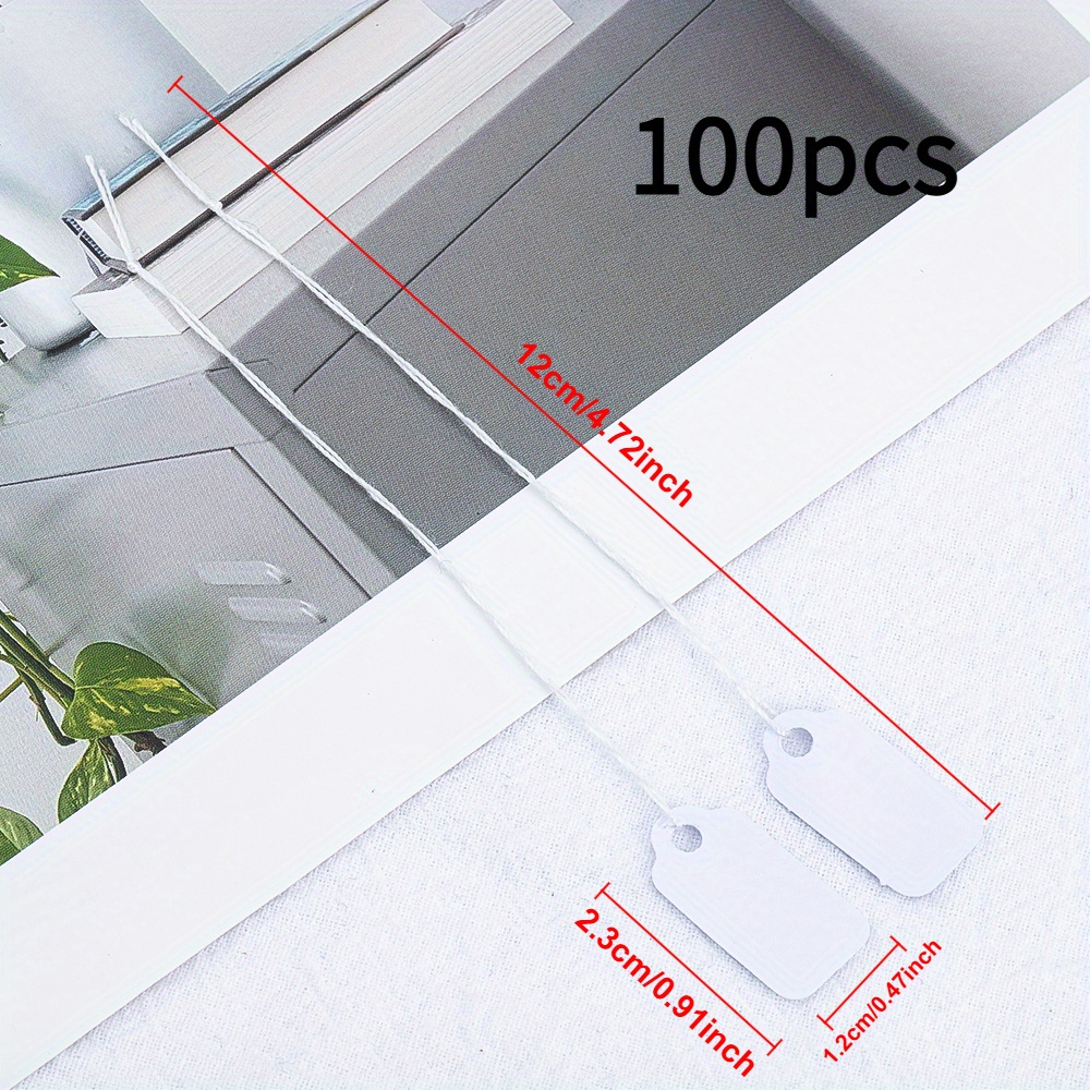 100pcs Blank White Hangtags Product Sticky Notes Hangtags With Lanyards For Craft Small Wholesale Supply