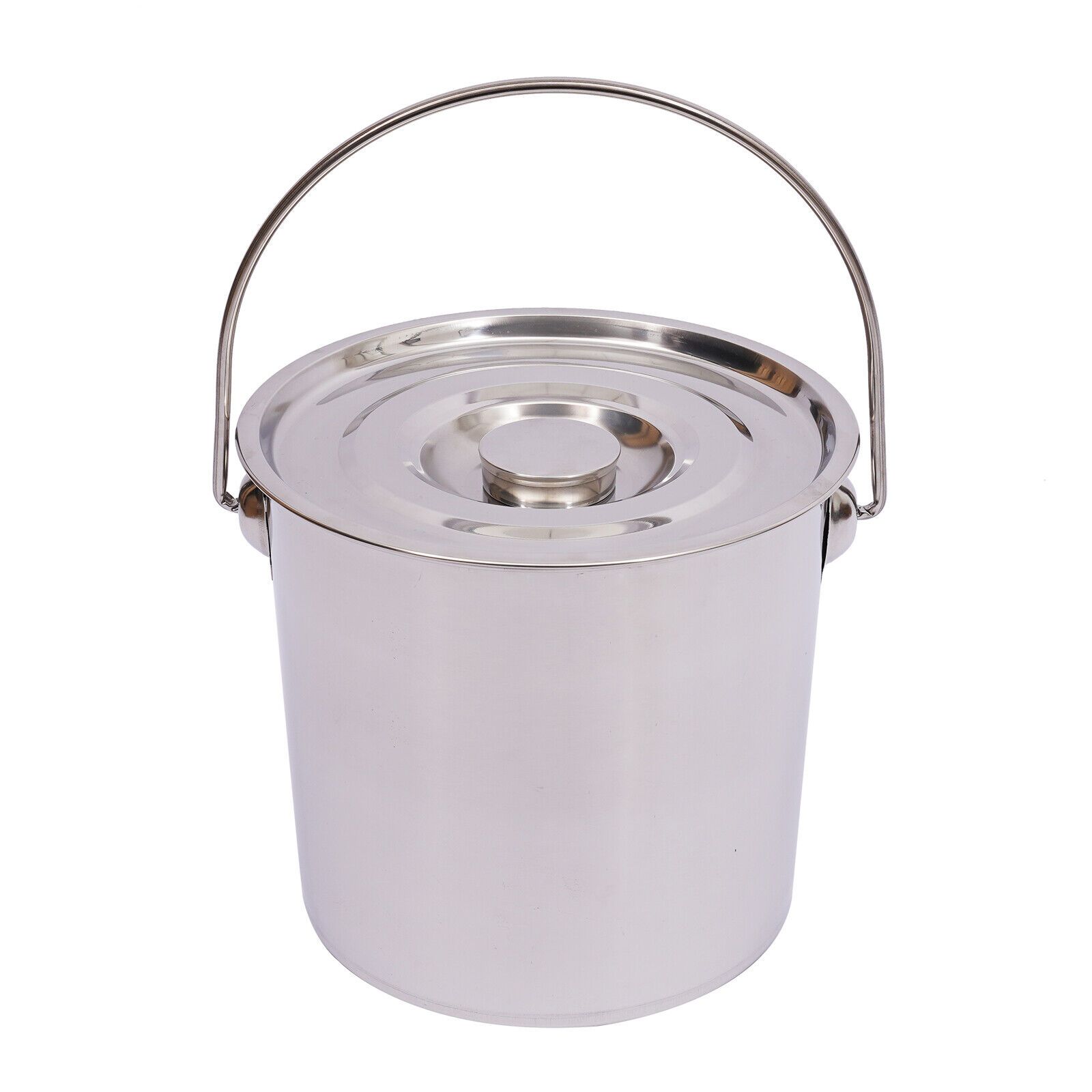 TEMU 12l Stainless Steel Bucket & Lid Cleaning Bucket Garden Bucket Food Bucket