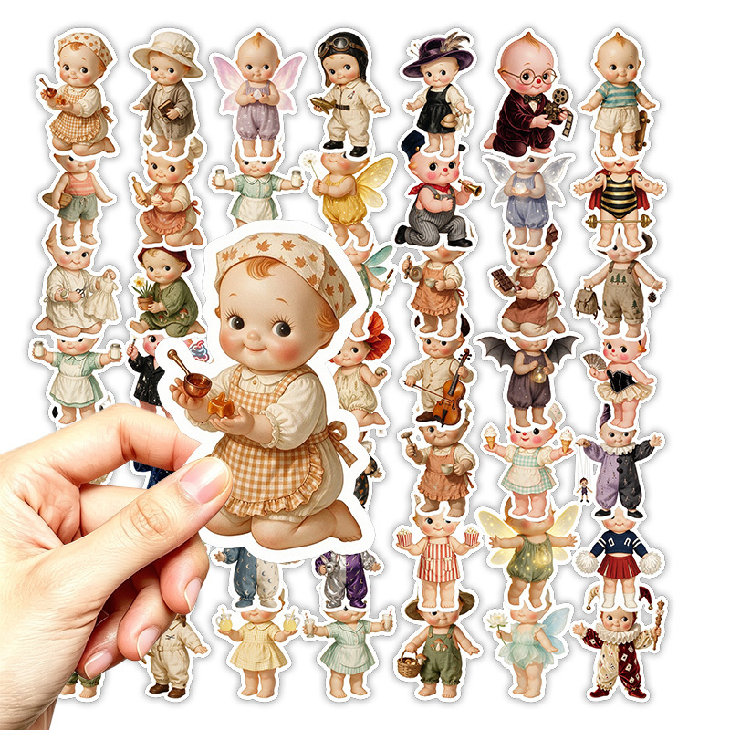 TEMU 60pcs Vintage Kewpie Doll Stickers. Bike Stickers. Bike Gear Stickers. Decorative Stickers For Journal. Phone Case. Luggage. Laptop. Guitar.