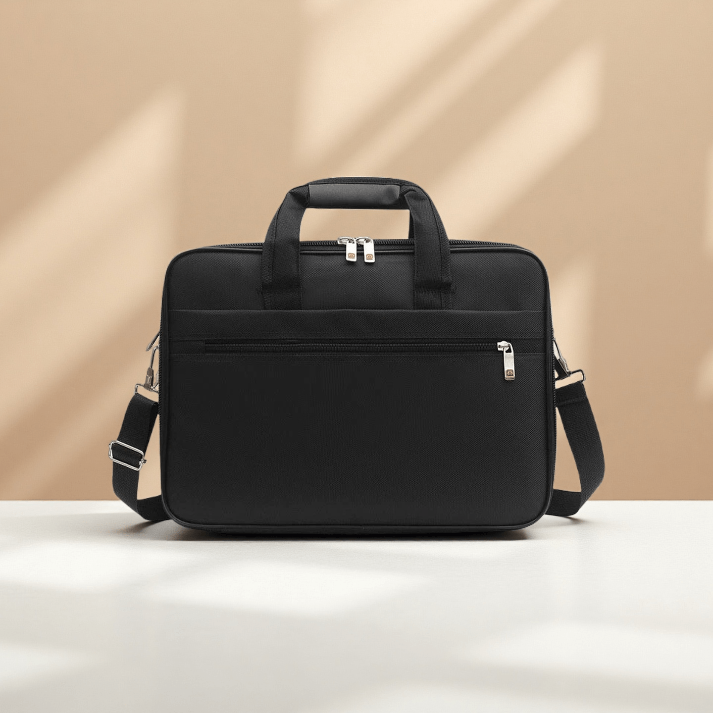 Image of 1pc Oxford Cloth Black Sling Briefcase With Shoulder Strap, Large Capacity Design, Suitable For .